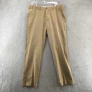 Eddie Bauer Chino Pants Mens 36 Beige Cotton Mid Rise Flat Front Zip Fly Casual